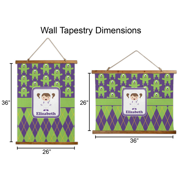 Astronaut, Aliens & Argyle Wall Hanging Tapestries - Parent/Sizing