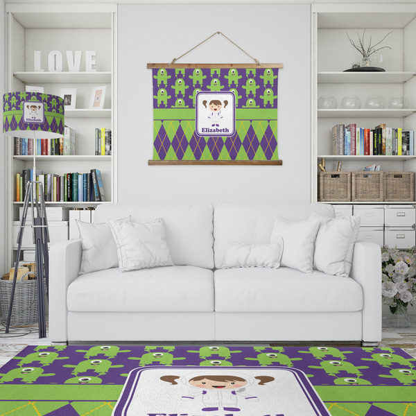 Astronaut, Aliens & Argyle Wall Hanging Tapestry - IN CONTEXT