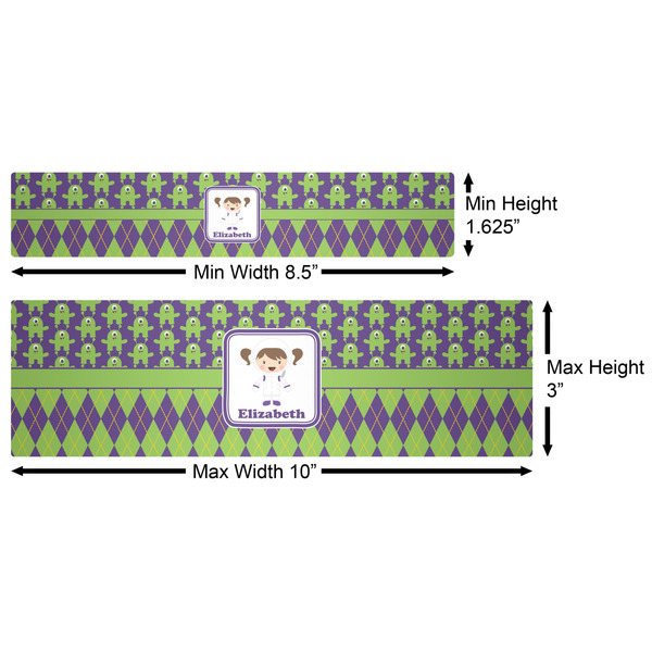 Astronaut, Aliens & Argyle Water Bottle Labels w/ Dimensions