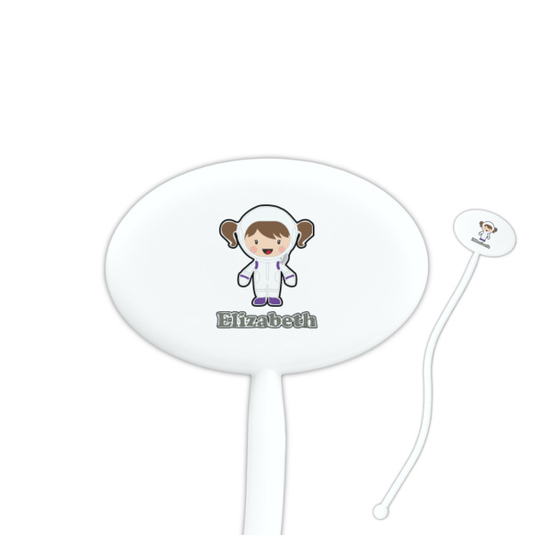 Custom Astronaut, Aliens & Argyle Oval Plastic Stir Sticks (Personalized)