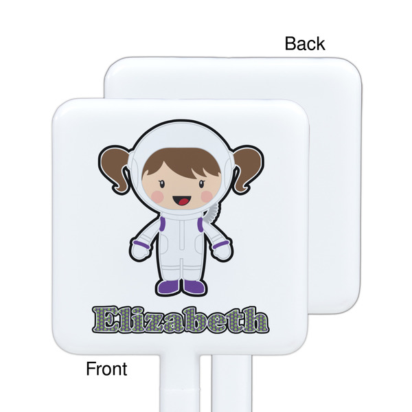 Astronaut, Aliens & Argyle White Plastic Stir Stick - Single Sided - Square - Approval