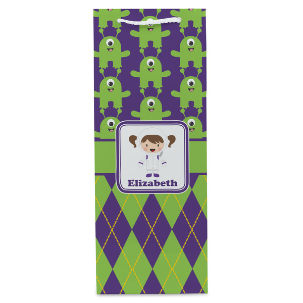 Astronaut, Aliens & Argyle Wine Gift Bag - Gloss - Front