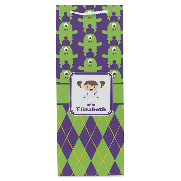 Astronaut, Aliens & Argyle Wine Gift Bag - Matte - Front