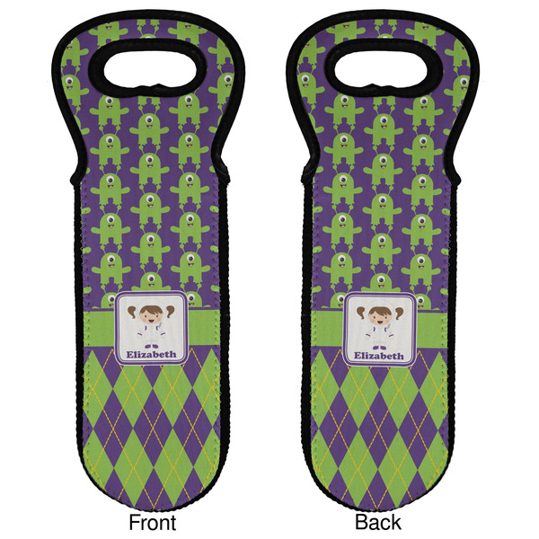 Astronaut, Aliens & Argyle Wine Tote Front & Back