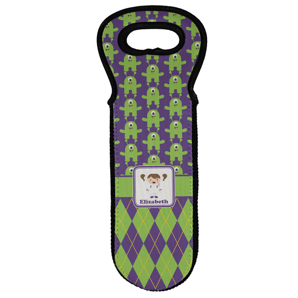 Custom Astronaut, Aliens & Argyle Wine Tote Bag (Personalized)