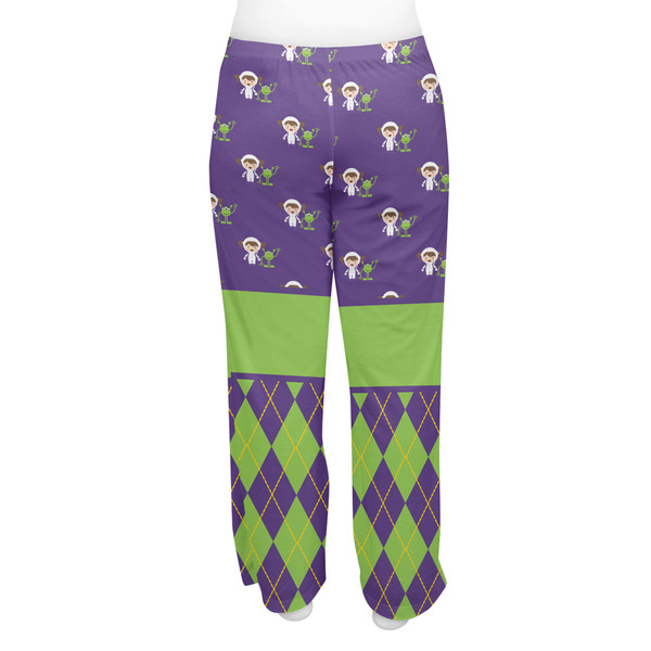 Astronaut, Aliens & Argyle Women's Pj on model - Back