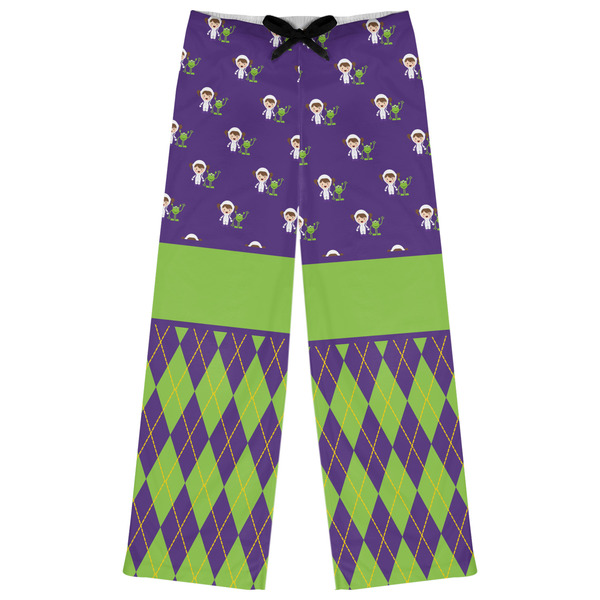 Custom Astronaut, Aliens & Argyle Womens Pajama Pants - S