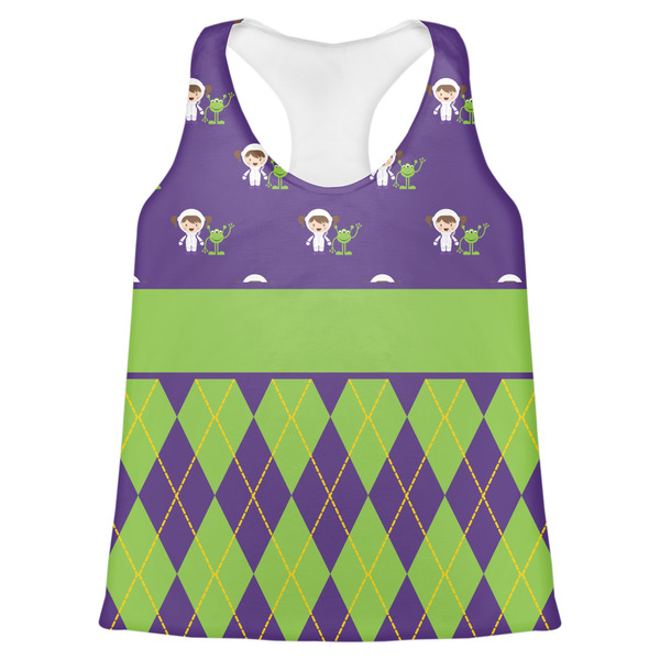 Custom Astronaut, Aliens & Argyle Womens Racerback Tank Top - 2X Large