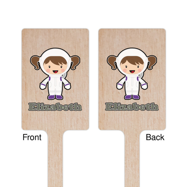 Astronaut, Aliens & Argyle Wooden 6.25" Stir Stick - Rectangular - Double Sided - Front & Back