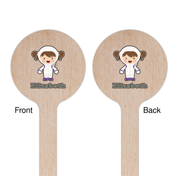 Astronaut, Aliens & Argyle Wooden 6" Stir Stick - Round - Double Sided - Front & Back