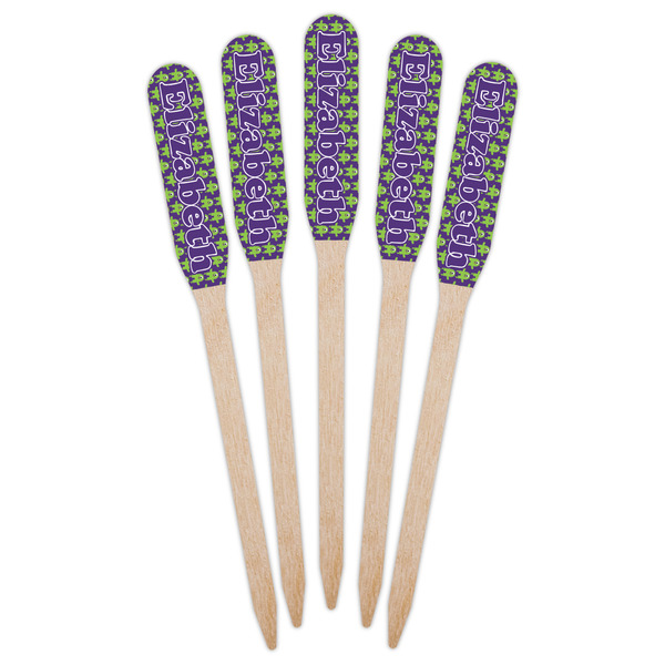 Astronaut, Aliens & Argyle Wooden Food Pick - Paddle - Fan View