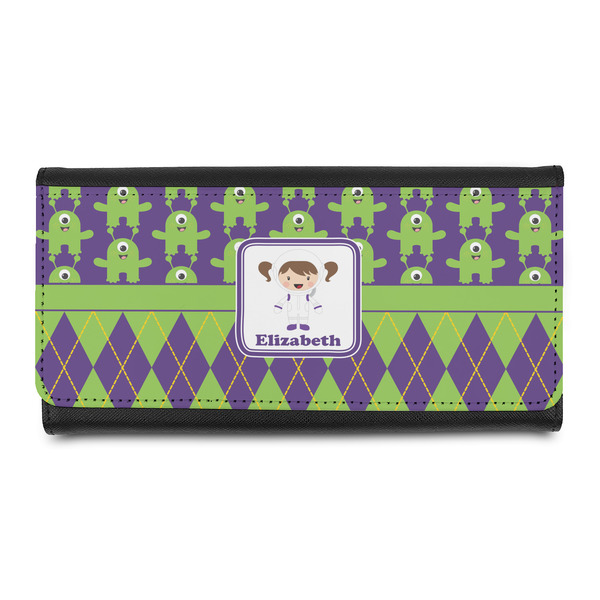 Custom Astronaut, Aliens & Argyle Leatherette Ladies Wallet (Personalized)