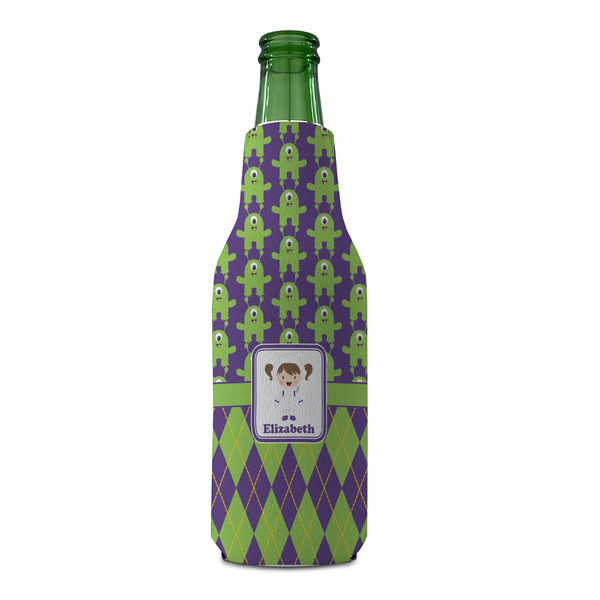 Astronaut, Aliens & Argyle Zipper Bottle Cooler - FRONT (bottle)