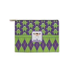 Astronaut, Aliens & Argyle Zipper Pouch - Small - 8.5"x6" (Personalized)