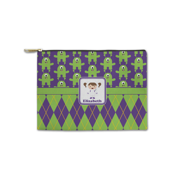 Custom Astronaut, Aliens & Argyle Zipper Pouch - Small - 8.5"x6" (Personalized)