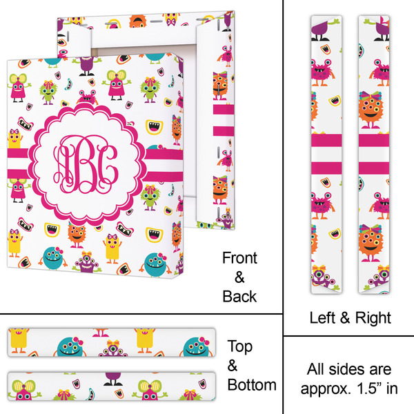 Girly Monsters 11x14 - Canvas Print - Approval