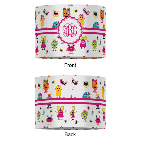 Girly Monsters 12" Drum Lampshade - APPROVAL (Fabric)