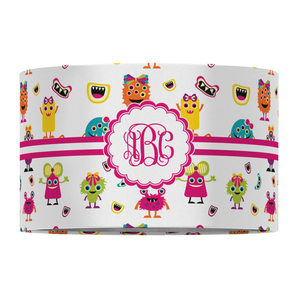 Girly Monsters 12" Drum Lampshade - FRONT (Fabric)