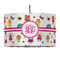 Girly Monsters 12" Drum Pendant Lamp - Fabric (Personalized)