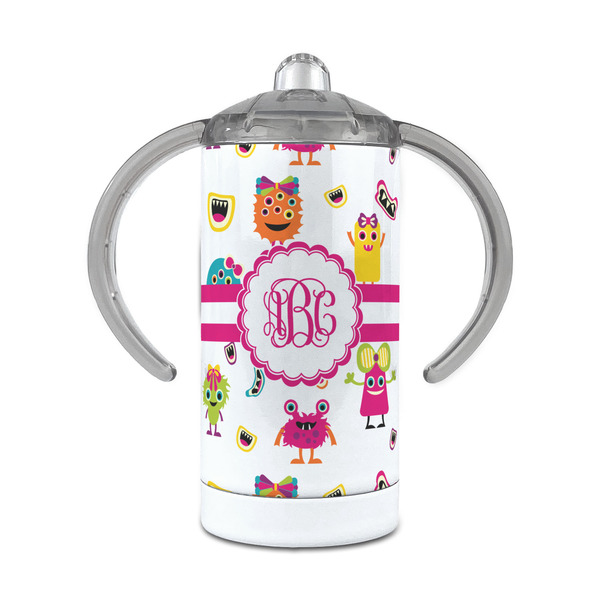 Custom Girly Monsters 12 oz Stainless Steel Sippy Cup (Personalized)