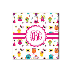 Girly Monsters Wood Print - 12x12 (Personalized)