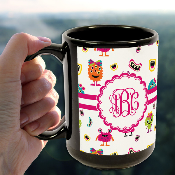 Girly Monsters 15oz. Black Mug - LIFESTYLE