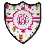Girly Monsters Iron On Shield Patch B w/ Monogram