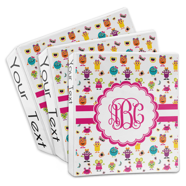 Custom Girly Monsters 3-Ring Binder (Personalized)