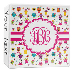 Girly Monsters 3-Ring Binder - 2 inch (Personalized)