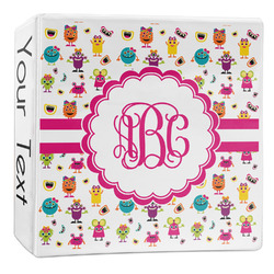 Girly Monsters 3-Ring Binder - 2 inch (Personalized)