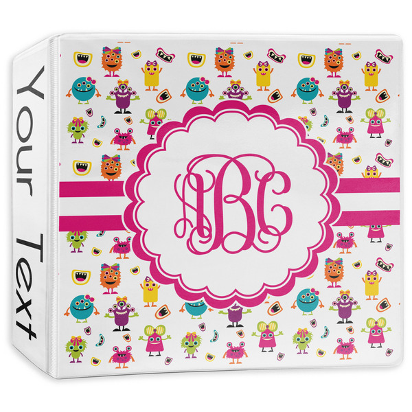Custom Girly Monsters 3-Ring Binder - 3 inch (Personalized)