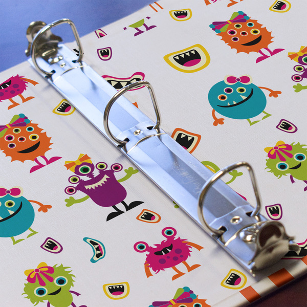 Girly Monsters 3 Ring Binders - Full Wrap - 1" - DETAIL