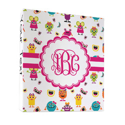 Girly Monsters 3 Ring Binder - Full Wrap - 1" (Personalized)