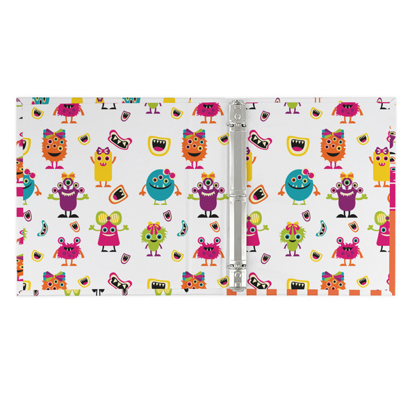 Girly Monsters 3 Ring Binders - Full Wrap - 1" - OPEN INSIDE