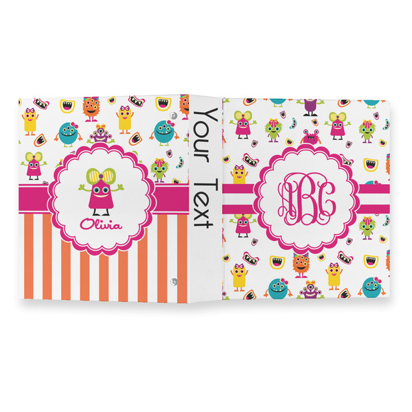 Girly Monsters 3 Ring Binders - Full Wrap - 1" - OPEN OUTSIDE