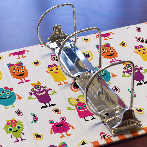 Girly Monsters 3 Ring Binders - Full Wrap - 3" - DETAIL