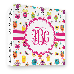 Girly Monsters 3 Ring Binder - Full Wrap - 3" (Personalized)