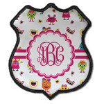 Girly Monsters Iron On Shield Patch C w/ Monogram