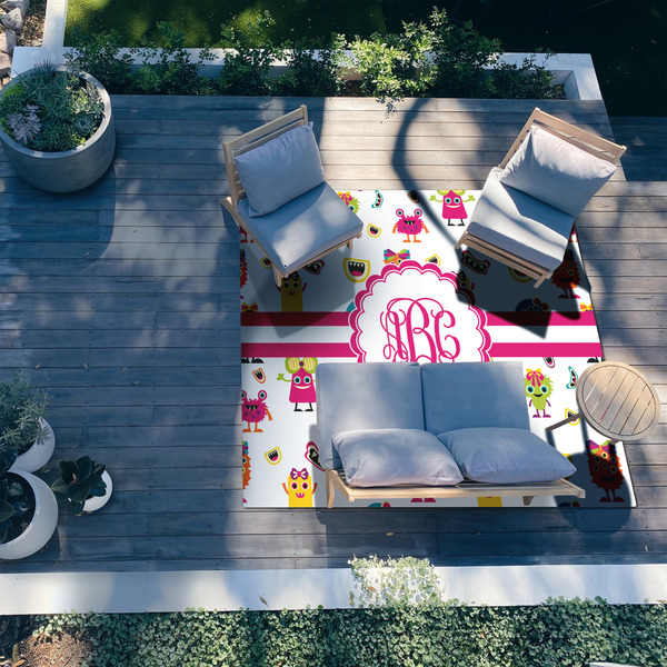 Girly Monsters 8'x10' Patio Rug - In context