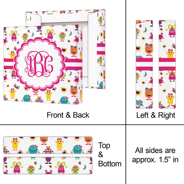 Girly Monsters 8x8 - Canvas Print - Approval