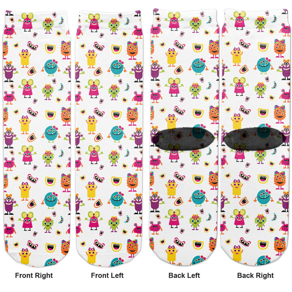 Girly Monsters Adult Crew Socks - Double Pair - Front and Back - Apvl