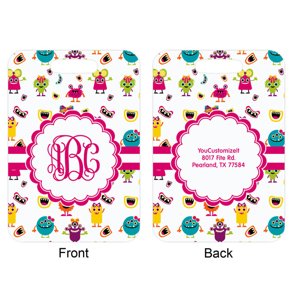 Girly Monsters Aluminum Luggage Tag (Front + Back)
