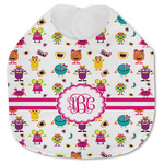 Girly Monsters Jersey Knit Baby Bib w/ Monogram