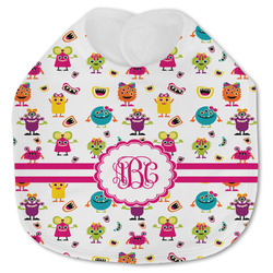 Girly Monsters Jersey Knit Baby Bib w/ Monogram