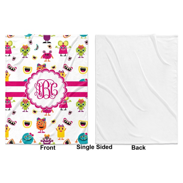 Girly Monsters Baby Blanket (Single Side - Printed Front, White Back)