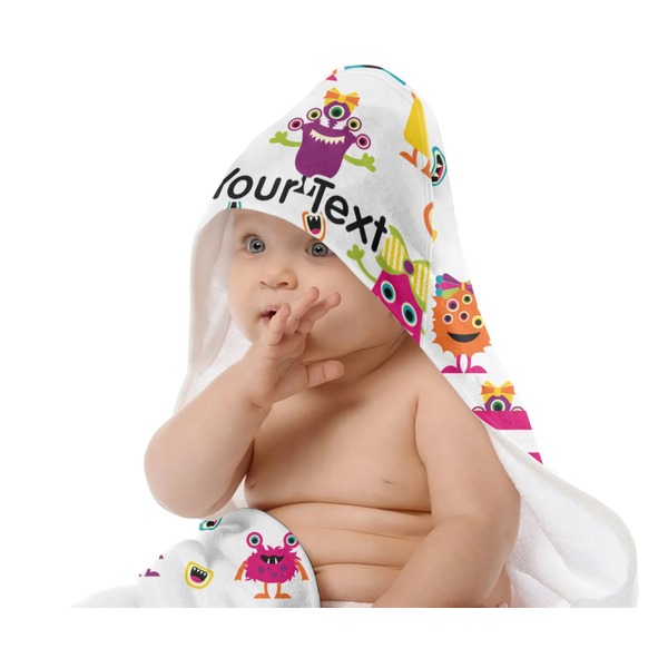 Girly Monsters Baby Hooded Towel on Child
