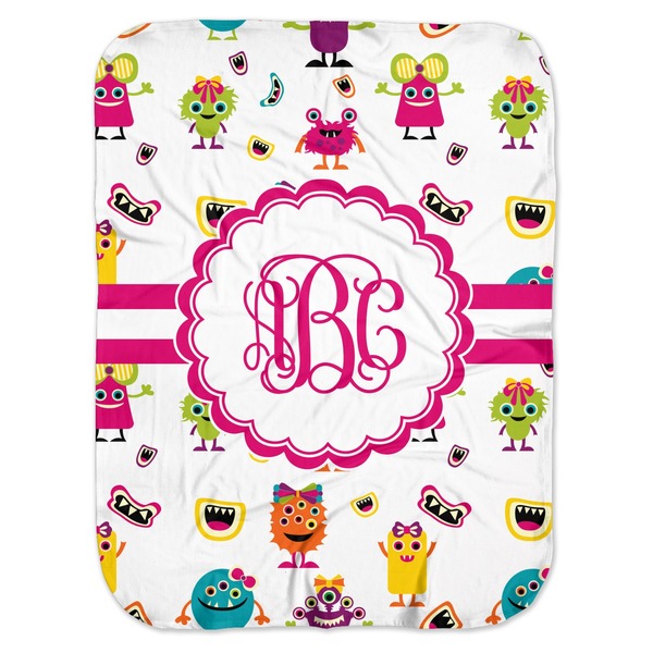 Custom Girly Monsters Baby Swaddling Blanket (Personalized)