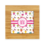 Girly Monsters Bamboo Trivet with Ceramic Tile Insert (Personalized)