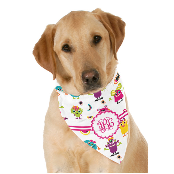 Custom Girly Monsters Dog Bandana Scarf w/ Monogram
