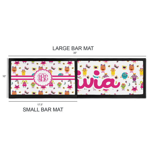 Girly Monsters Bar Mats - Sizing Chart